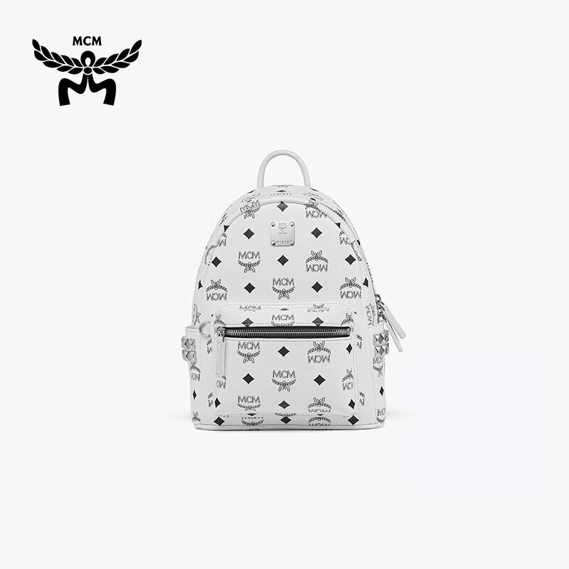 MCM Stark Mini Unisex Visetos Studded Backpack