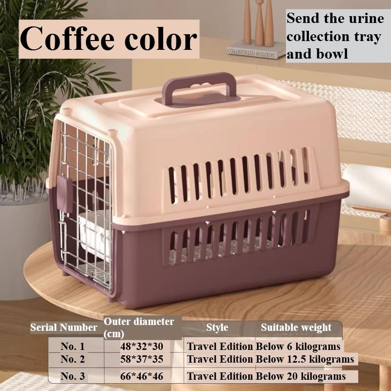 Pet airline carrier cat shipping box dog outdoor portable vehicle cage small and medium-sized dog isolation box hand-held  teddy