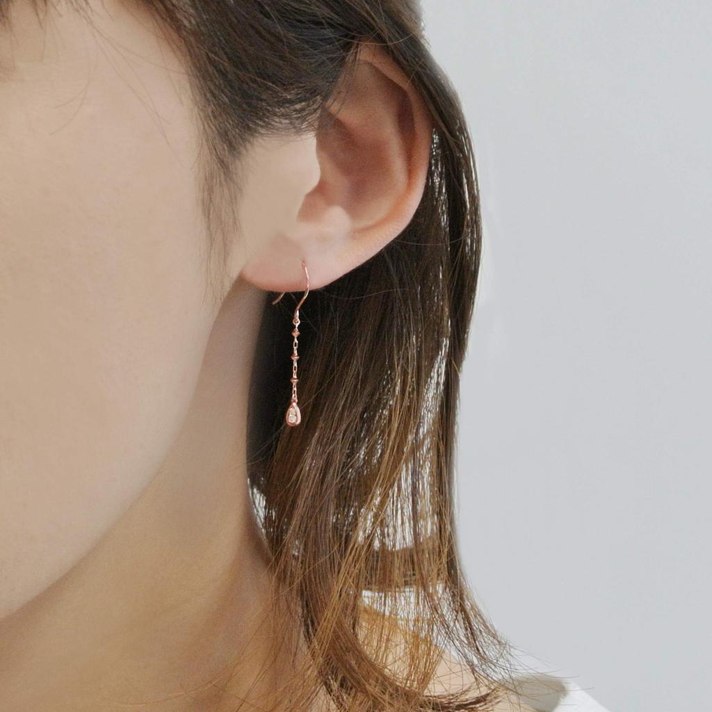 Vendome Earrings K10 pink gold diamond GJAA0274 DI [Official] [VIH Aoyama] 0.04ct