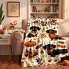 Cute PUPPY Custom Flannel Blankets Soft Warm Cozy Throws for Home Decor Holiday Gifts