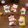 6 шт. миниатюрный Lucky Cat изысканное качество изготовления настольные принадлежности компактная статуя удачи украшение мода