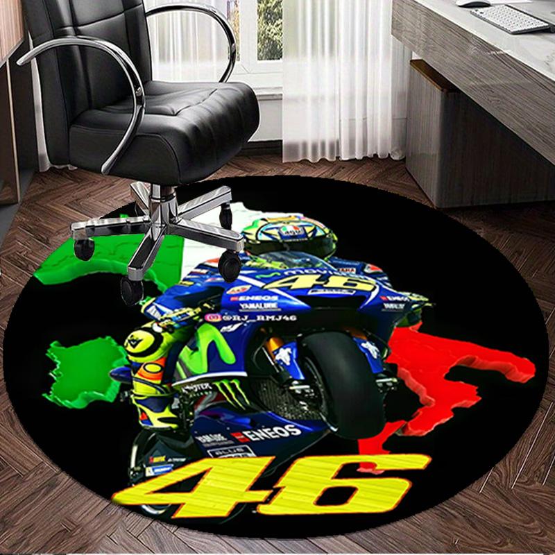 1PC Valentino Rider Round Rug, Non-slip Chair Mat, Home Decor, Circle Carpet Perfect for Office, Bedroom, Living Room,Christmas gift