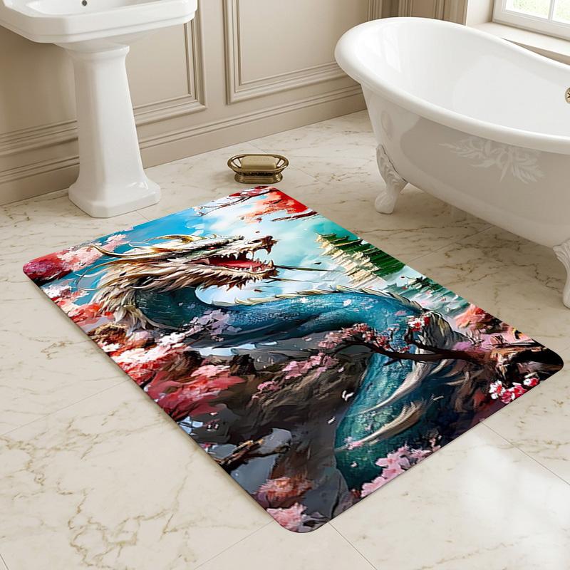 Dragon Blossom Living Room Nonslip Area Rug Soft Carpet For Bedroom Game Playroom Sofa Office Home Decor Doormat Christmas Gift C9302143