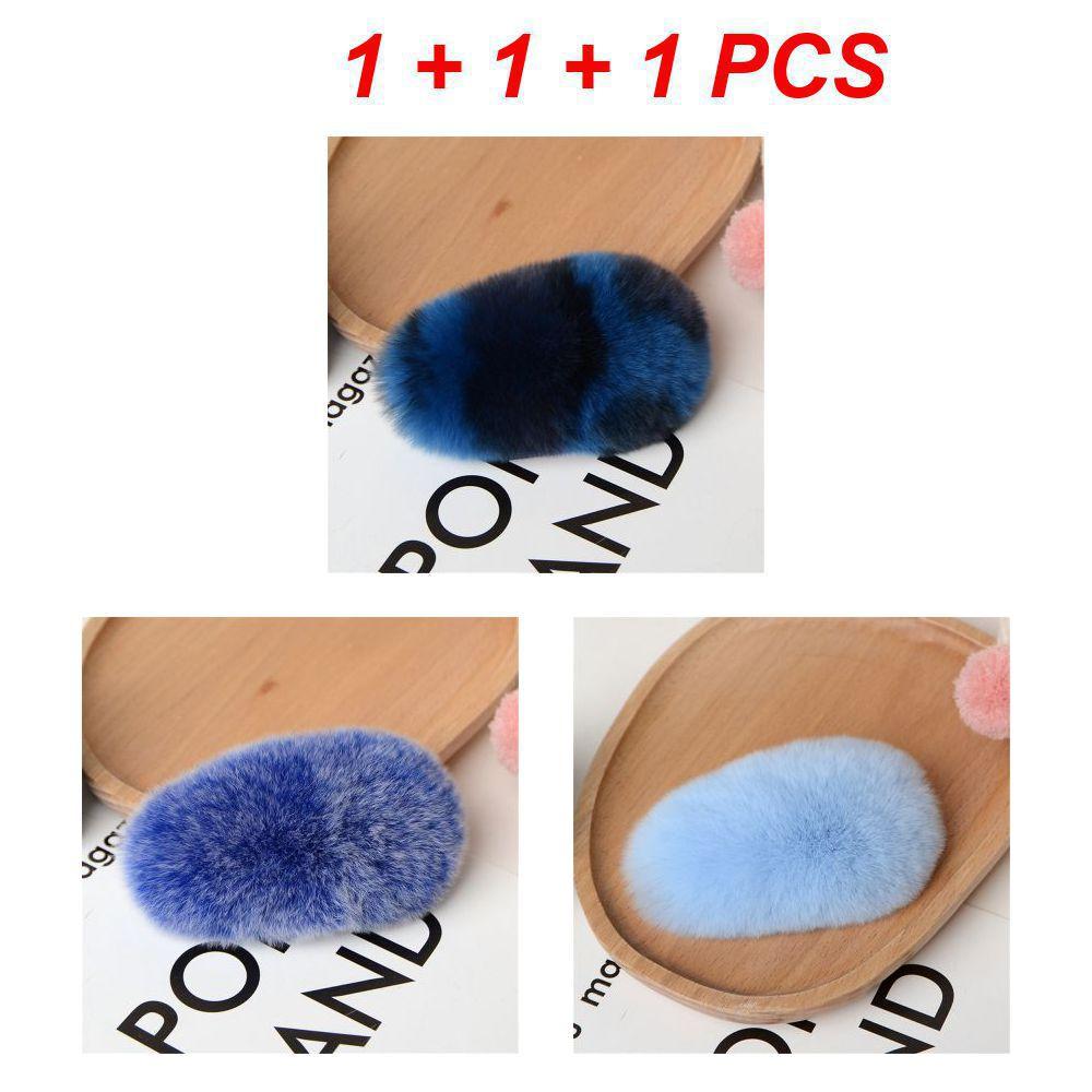 1/3 шт. Зимняя милая пушистая заколка для волос для женщин и девочек, однотонная боковая заколка для волос, BB-заколка, милая плюшевая заколка для волос, цветной аксессуар для волос