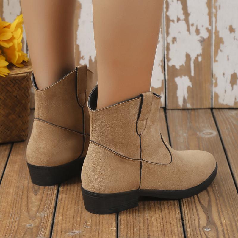 Женская обувь 2024 года, горячая распродажа, женские сапоги с рукавами, осенние туфли с острым носком, однотонные женские короткие ботинки челси на низком каблуке