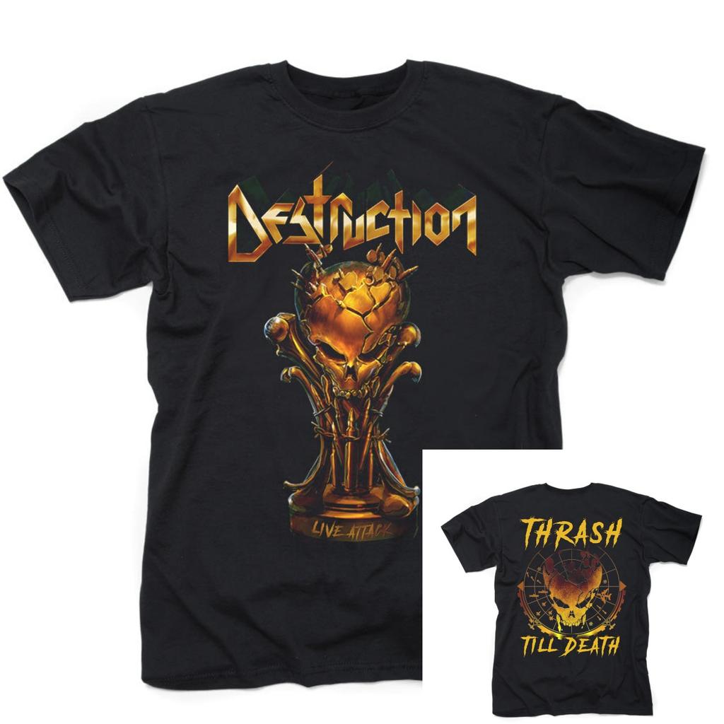 Футболка с принтом группы Destruction Mad Butcher Хлопок Графическая футболка Унисекс Женская Летняя Уличная одежда Топ