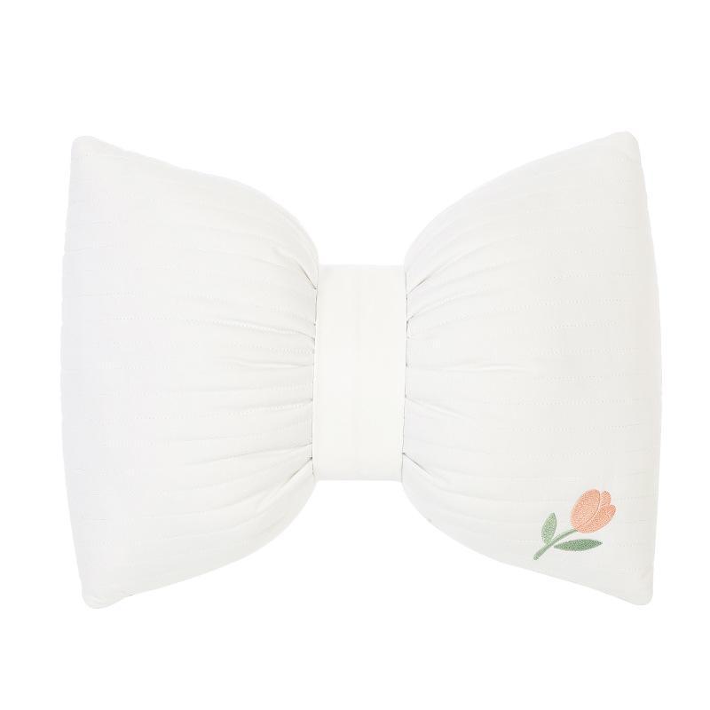 Cartoon Embroidered Bow Car Headrest Neck Pillow: Elastic, Breathable, and Stylish Car Interior Accessory.