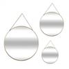 Set of 3 Round Metal Mirrors with Atmosphera Chain - Gold