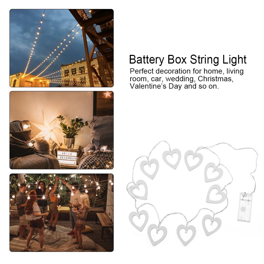 LED Heart Shaped Battery Box String Light Fairy Light Decor for Outdoor and Indoor Holiday Party