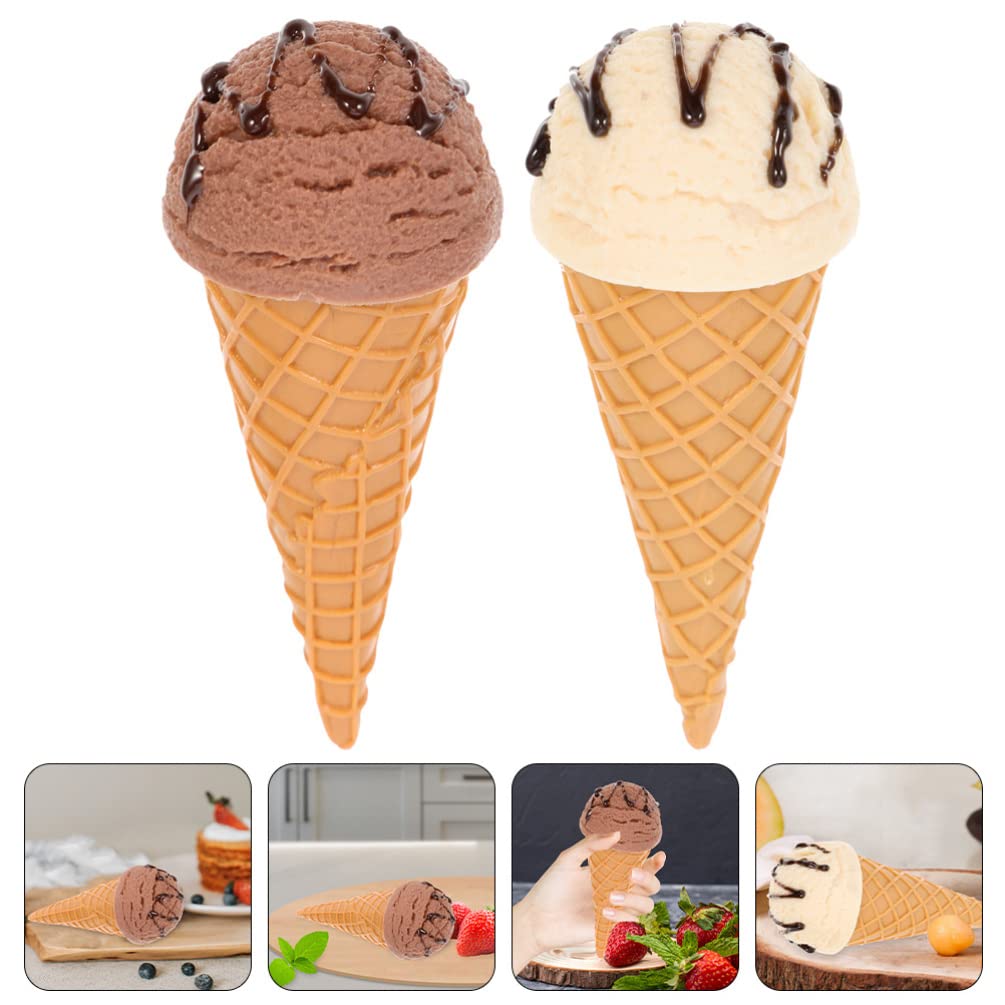 TOYMYTOY Set of 2 PVC Simulation Ice Cream Models for Pretend Food and Toy Cooking x x inches Play, Samples, Display, Props, 5.7 5.7 5.7