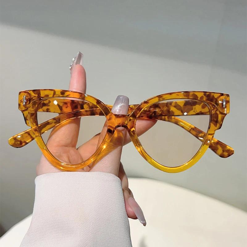 Солнцезащитные очки Кошачий глаз Женские Новинка в Винтажной Моде Повседневный Декор Оттенки Модный Дизайн Бренда Оправа Конфетного Цвета Солнцезащитные Очки