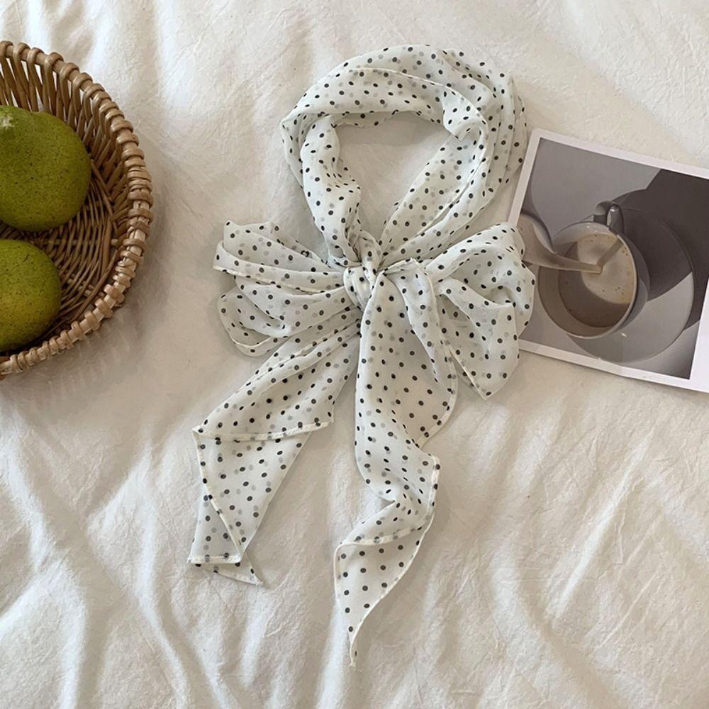 Printed Polka Dot Scarf Ribbon Long Scarves Retro Scarf Headband  Dressing Decoration