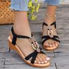 Women Sandals 2024 Summer Fashion New Casual Wedge Sandals Women Large Size Sexy Sandals Comfortable Solid Color Round Toe Shoes
