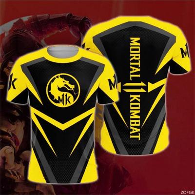 Классическая игра Mortal Kombat Элементный узор 3D Цифровая печать Футболка Топ Косплей Аниме Гоночный костюм