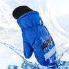 2-5 лет Водонепроницаемые Детские Лыжные Перчатки Зимние Велосипедные Перчатки Противоскользящие Перчатки Теплые Толстые Флисовые Митенки для Сноубординга Перчатки