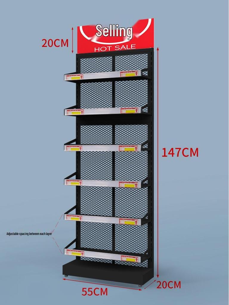Compact Snack & Gum Display Rack with Multi-Layer Hooks for Supermarkets