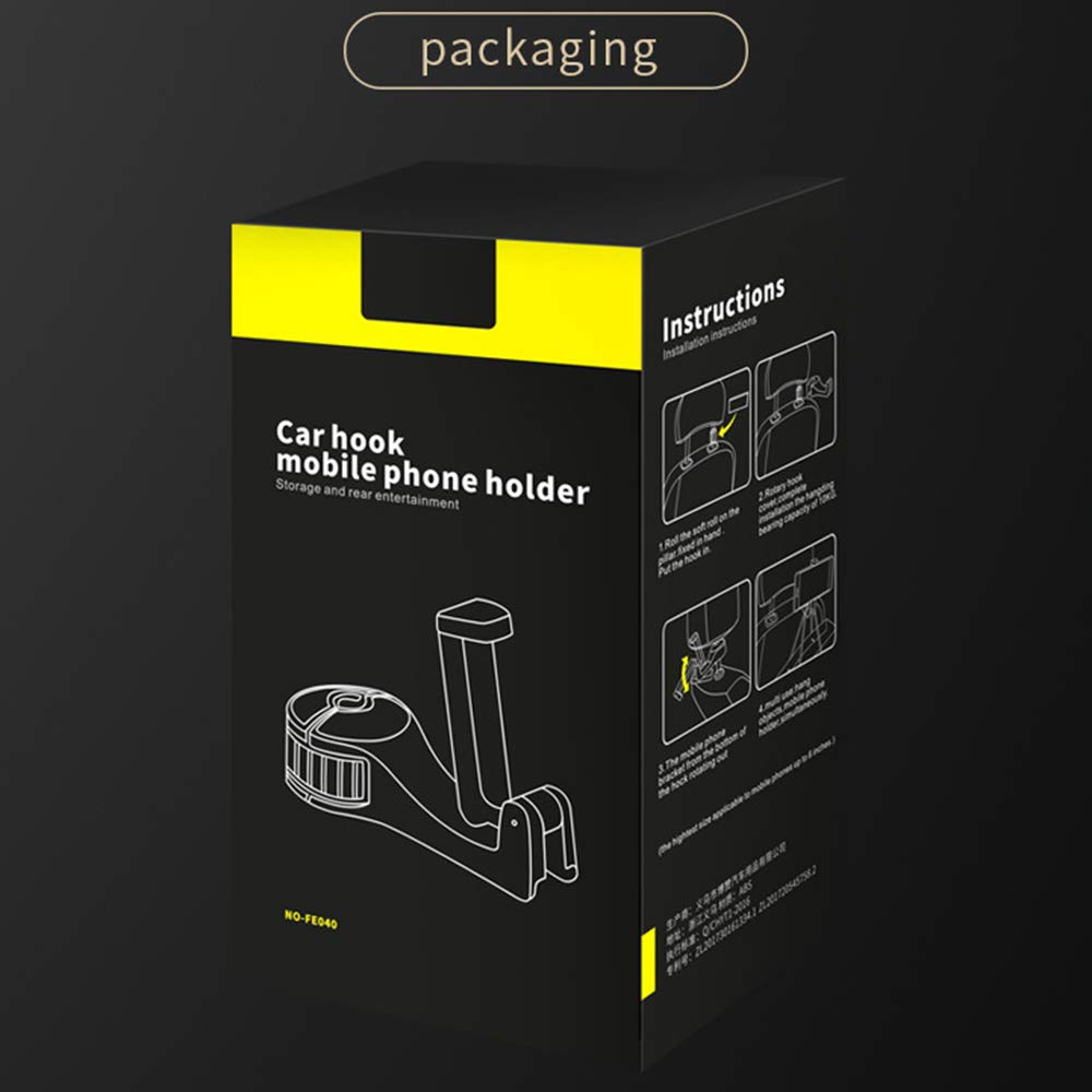 Крючок для хранения на заднем сиденье Автомобильный держатель Держатель для подголовника Телескопическая подставка для смартфона Подголовник Складной автомобильный крючок Зажим для мобильного телефона Можно использовать