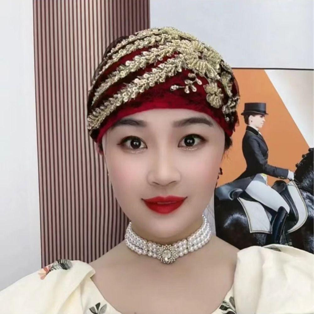 Cotton Muslim Headpiece Soild Color Turban Fashion Muslim Headscarf Cap Women