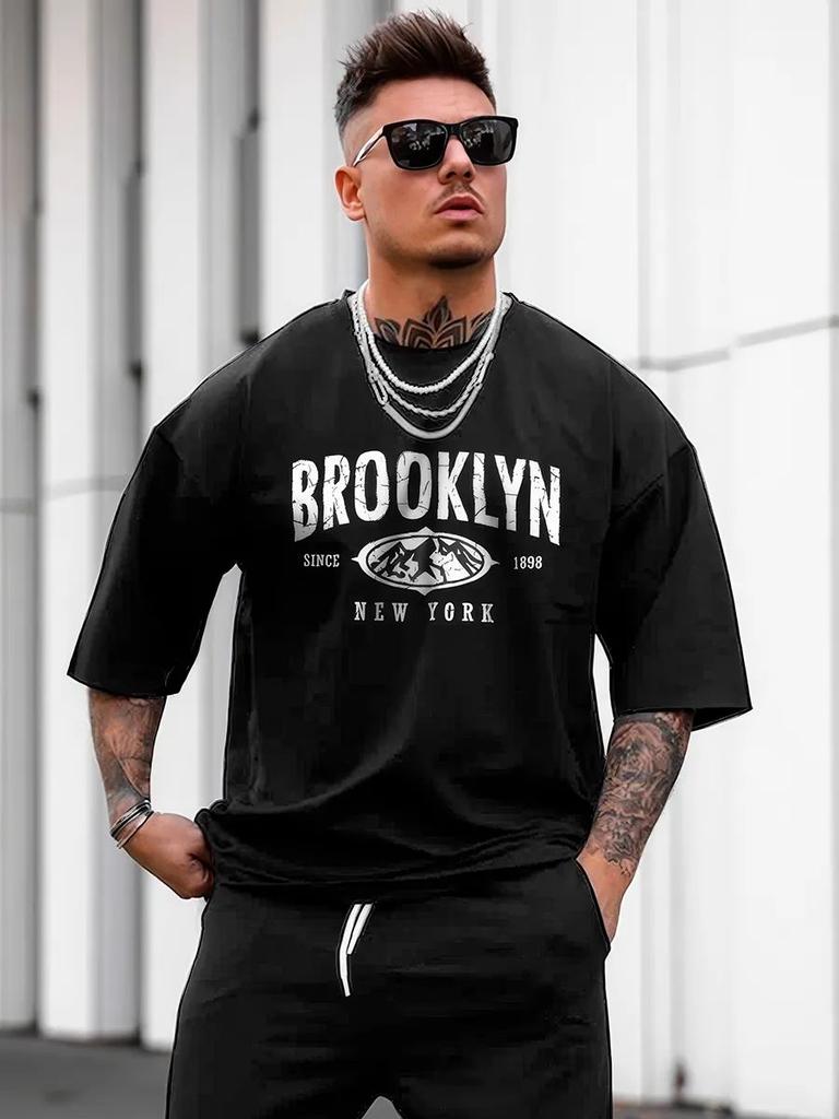 Oversized T‑shirt with Brooklyn print