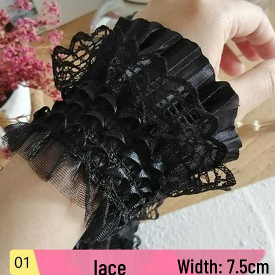 Черная кружевная органза для самостоятельного изготовления одежды и аксессуаров - украшение горловины и подола юбки