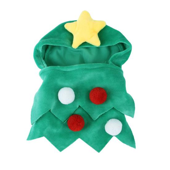 Dogs Christmas Costume Pet Xmas Tree Headwear Cat Apparel Festive Red Green Tree Hat for Dogs Cats Holiday Party Dress-up
