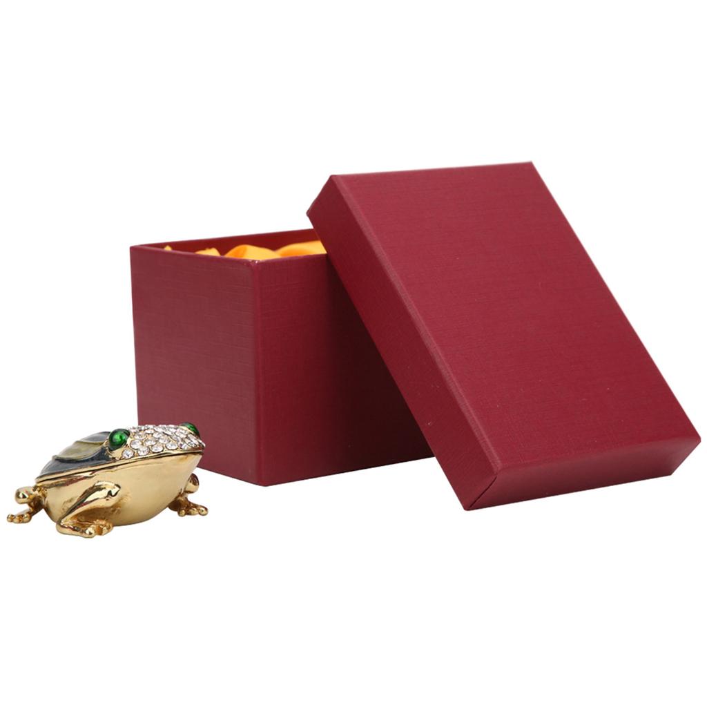 Unique Vivid Frog Ornament Diamond Inlaid Metal Decoration Gift Home Desktop Enamel FrogGray