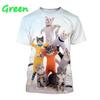 2024 New Fashion Cat Printed T-shirt Men Woman Short Sleeve Tee Tops Funny Animal Print T Shirts Kids Oversized Harajuku Tshirt