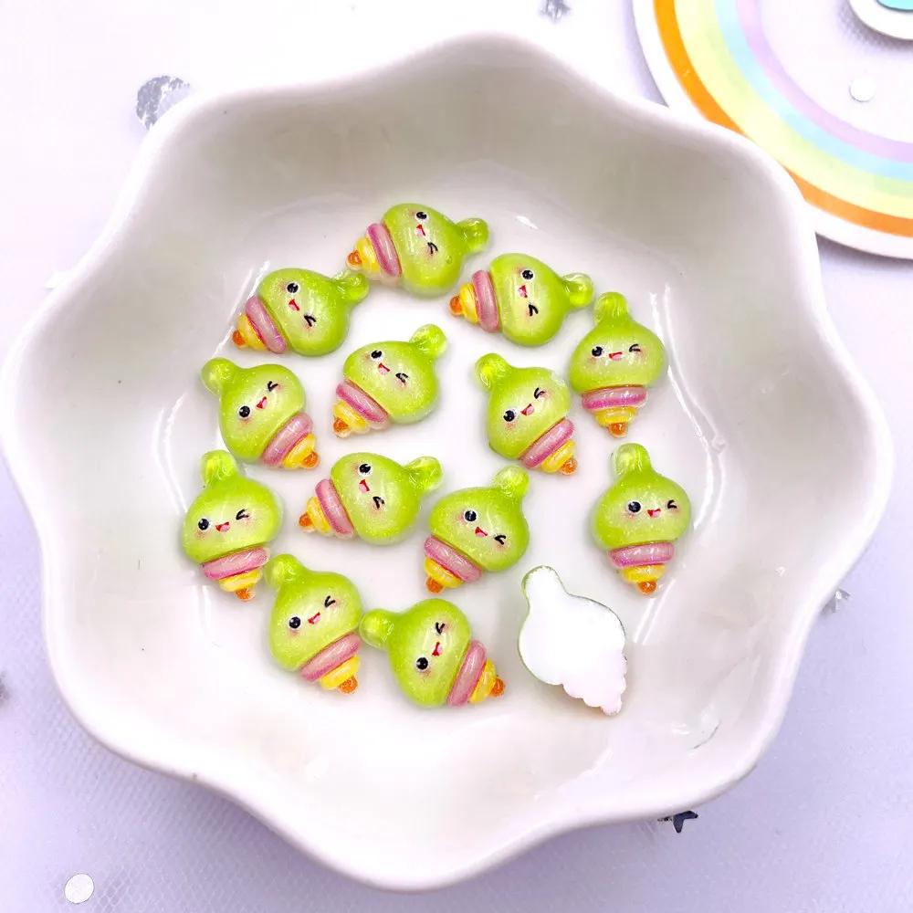 50pcs Glitter Mixed Resin Mini Colorful Mermaid Tail Shell Starfish Seahorse Conch Flatback Figurines Rhinestones Nail Art DIY Scrapbook Accessories