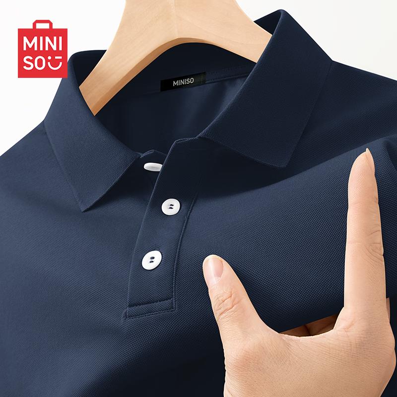 MINISO Мужская повседневная свободная футболка-поло, лето 2026