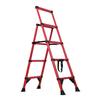 Aluminum Telescoping Ladder, 4 Step Ladder, Foldable Safety Household Ladder with Air Cushion & Anti-Slip Feet, Herringbone Design Ladder for Home