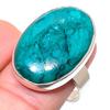 Кольцо из чистого серебра 925 пробы с натуральным драгоценным камнем хризоколлой S.9.5 Q4v29