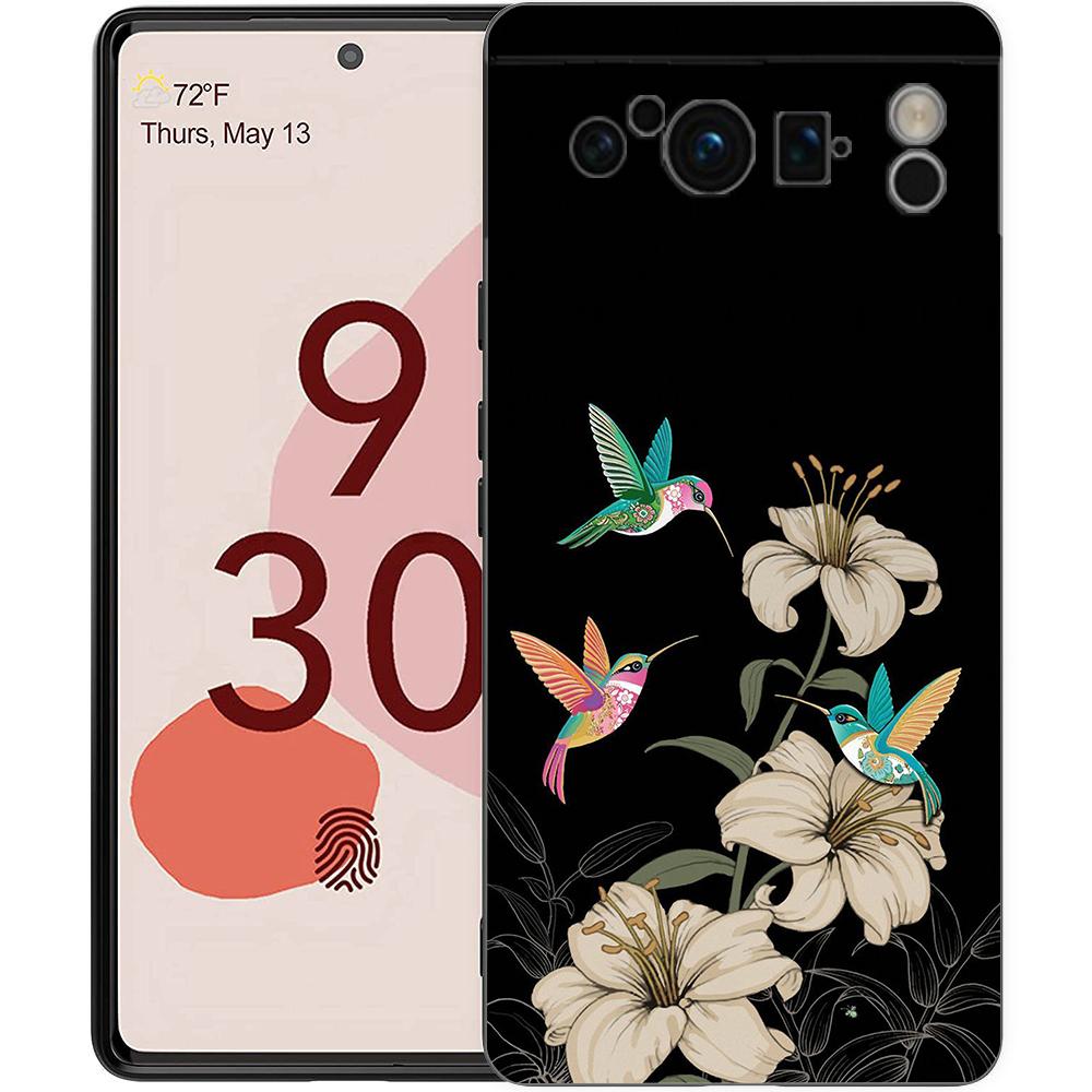 Чехол для телефона 'Колибри' для Google Pixel 9 8 9A 8A 7 7A 6 Pro XL 6A 5G Черный Мягкая Задняя Панель Роскошный ТПУ Чехол