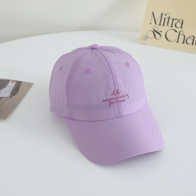 Простая вышитая быстросохнущая шляпа для улицы, защита от солнца, бейсболка, спортивная, дышащая, корейский стиль, тонкая и универсальная шляпа от солнца для женщин