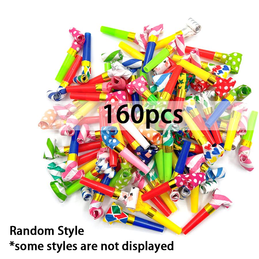 24/48/80/160pcs Party Blower Colorful Whistles Cheer Generator Atmosphere Creating Supplies Festival Birthday Celebration XJM