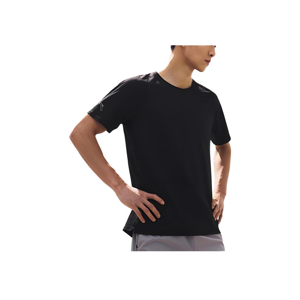 Anta Comfortable Versatile Breathable Sports Short Sleeve T-Shirt Men Tops Basic-Black 152425103-4