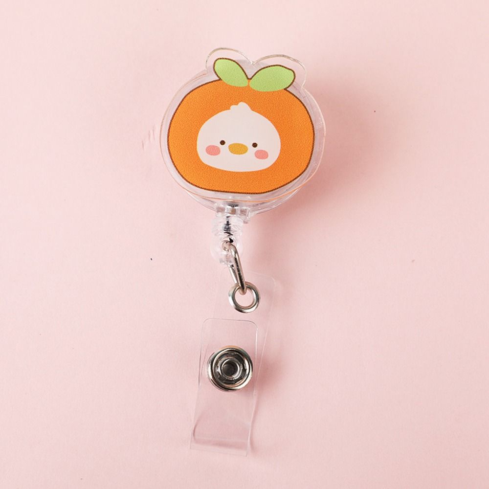 New Cute Silicone Fruits Avocado Retractable Pull Badge Reel ID Lanyard Name Tag Card Badge Holder Reels