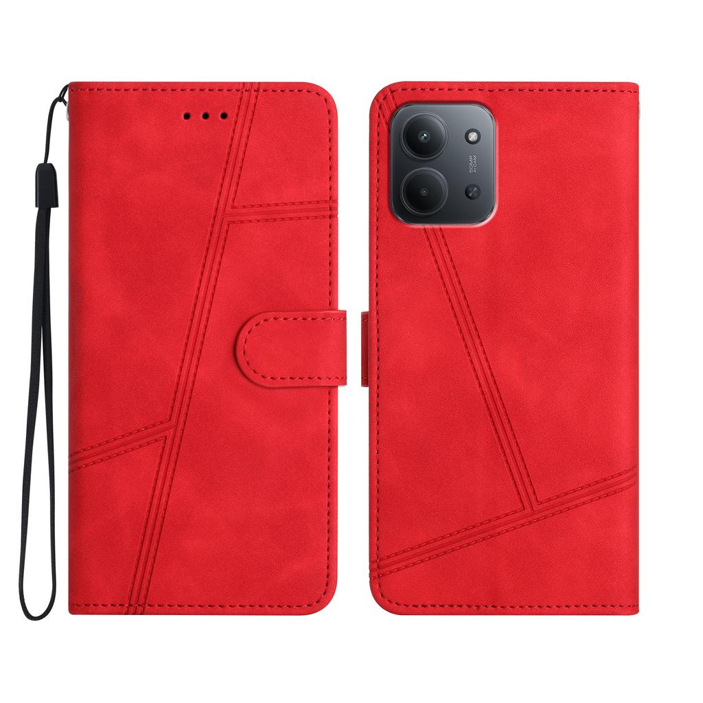 Для Xiaomi Redmi 15C 4G (США) (173мм)/Xiaomi Redmi 15C 5G (США) (173мм) Тисненый чехол-книжка из ретро-кожи с ремешком на запястье