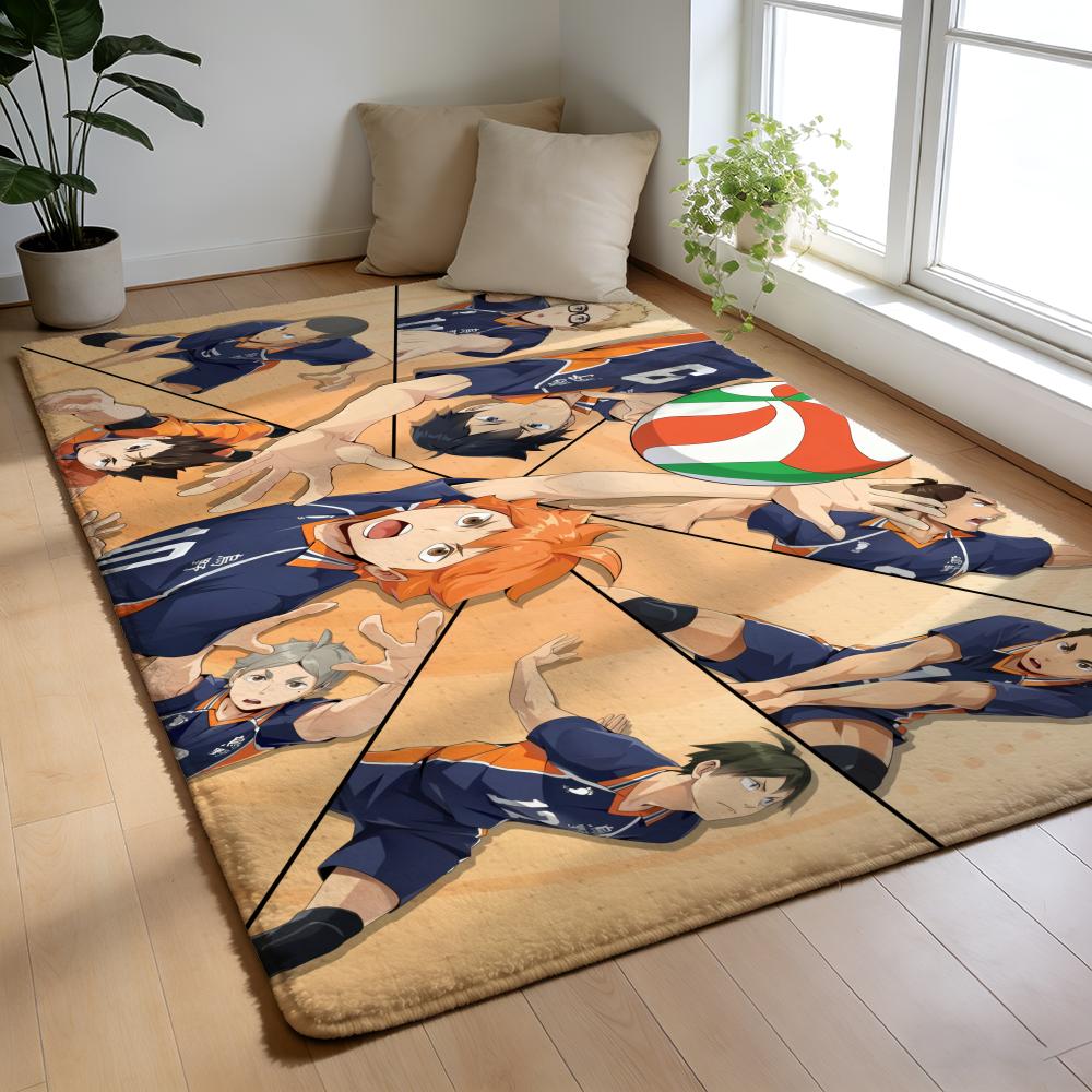 Floor Mat Soft Flannel Rug Non Slip Absorbent Mat for Bathroom Bedroom Home Decor Hot blooded Anime H Haikyuu