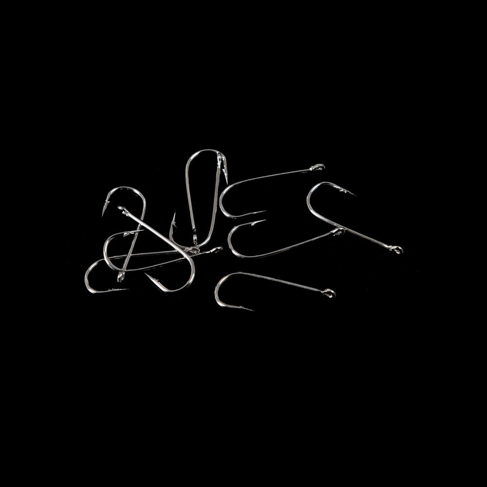 100Pcs 1 Box New Carbon Steel 10 Sizes Fish Bait Fishing Hooks Durable Head Fishook