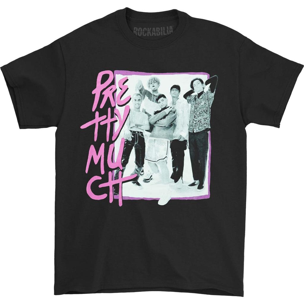 Men's PRETTYMUCH Purple Teal Logo T-Shirt Mens Womens Tees Top Black