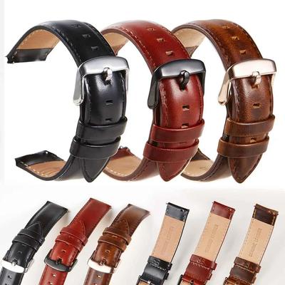 Ремешок для часов из натуральной кожи с масляным воском 18 мм 20 мм 22 мм, ремешок из воловьей кожи для DW Daniel Wellington Classic Iconic, мужской и женский браслет-ремень