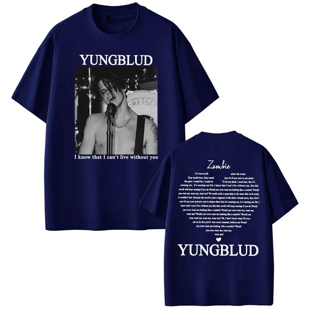 Yungblud Зомби Рок-группа Графическая футболка Мужская Хип-хоп Ретро Фанат Музыки Одежда Футболки Мужская Повседневная Свободная Футболка с коротким рукавом