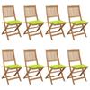 Day and Night - Day and Night Folding Garden Chairs 8 Units and Cushions Solid Acacia Wood