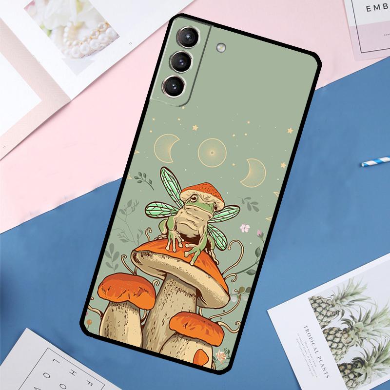 Коттеджкор Лягушка Эстетика Чехол Для Samsung Galaxy S25 Ultra S21 S22 S24 S23 Ultra S9 S10 Plus S21 FE S25 FE Задняя Крышка