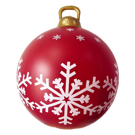 Рождественский надувной мяч Yousheng диаметром 60 см, водонепроницаемый рождественский мяч, устойчивый к разрывам, многоразовый, гигантский надувной мяч для праздничного декора двора, газона, крыльца