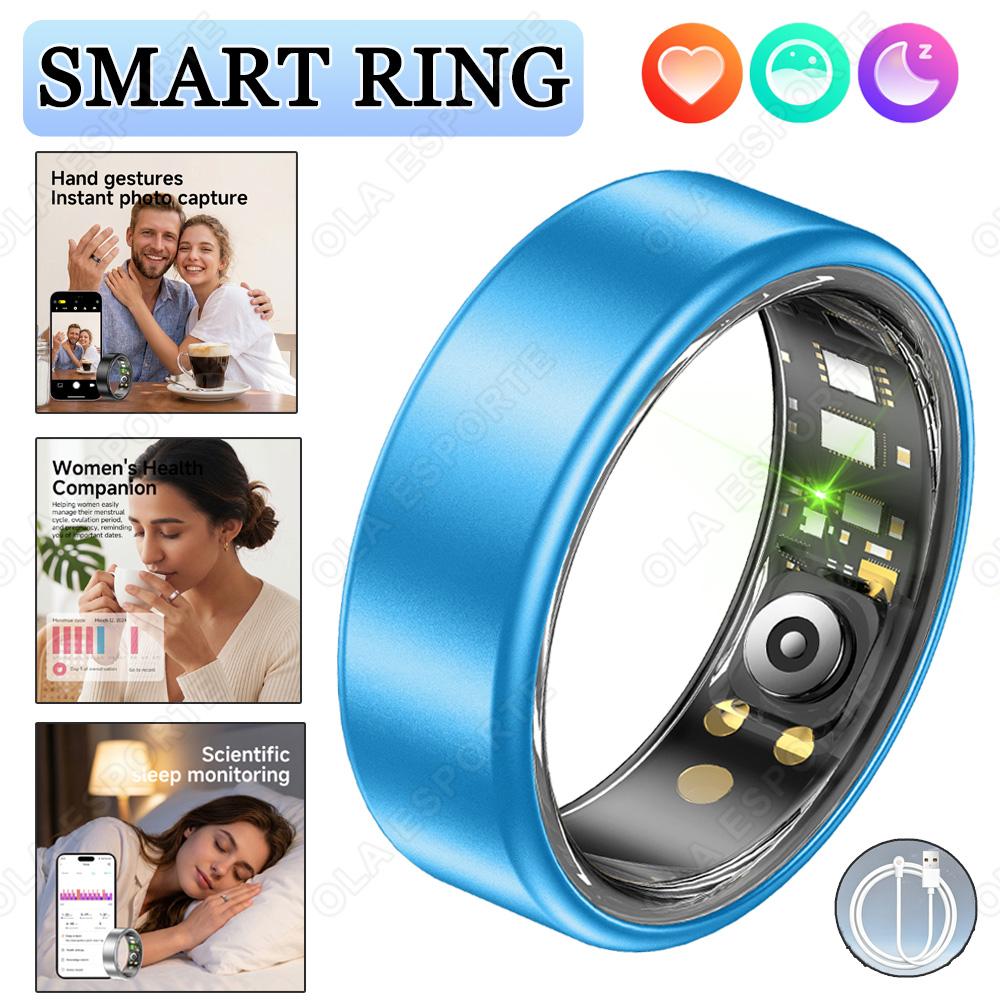 Colorful Smart Ring Women Men Couple SmartRing Heart Rate Monitor Waterproof 100+Sport Modes Super Light Skin-friendly Wristring