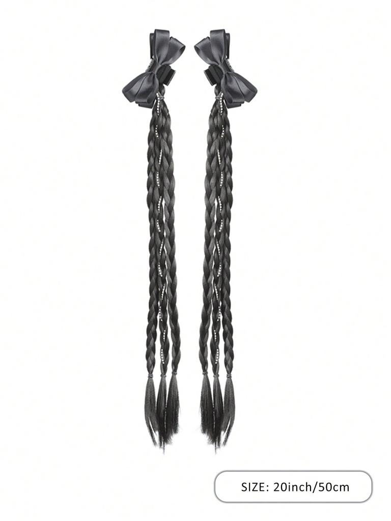 Конский хвост с зажимом-когтем, пара 20-дюймовых прямых тройных косичек-когтей, накладные волосы для женщин и девочек, аксессуары для волос для повседневного использования