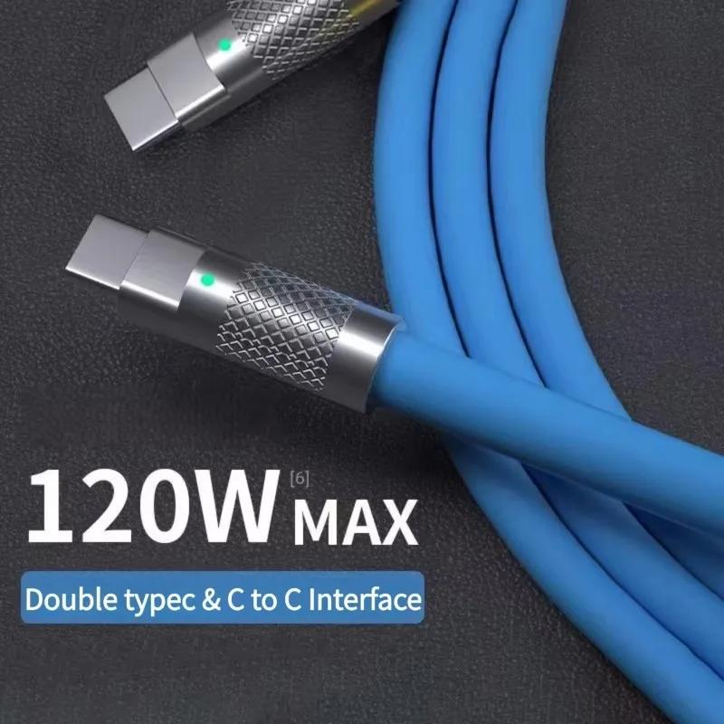 Кабель 111 Вт 6 А Super Fast Charge Двойной Type-C PD Кабель из жидкого силикона 1 м 1,1 м 1 м Кабель C на C Кабель для быстрой зарядки для Xiaomi iPhone