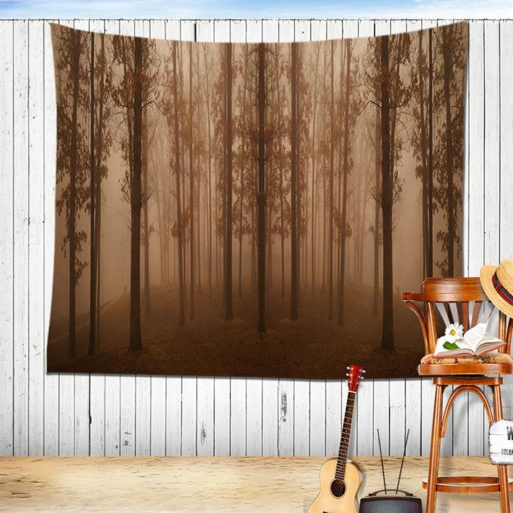 Скандинавский лес, проживание в семье, подвесная ткань, украшение комнаты, фон для окна, ткань, осенний ремонт общежития, пейзаж, гобелен