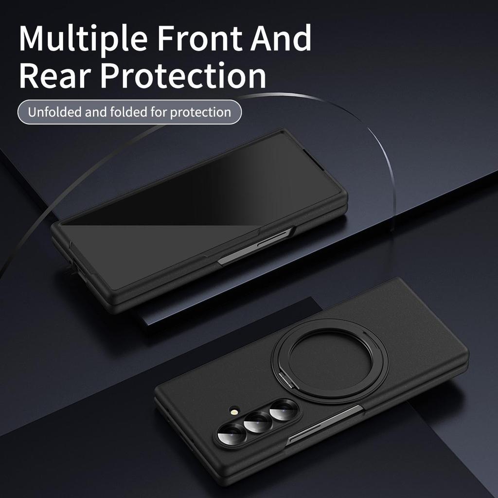 For Samsung Galaxy Z Fold4 5 6 7 8 Wide /Z Fold8 Ultra Hard PC Shockproof Phone Case Kickstand Holder Full Body Protective Cover With Screen Protector